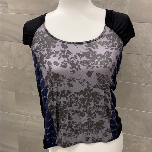 Free People Tops - Free People Black Blue Gray Top Shirt Medium M